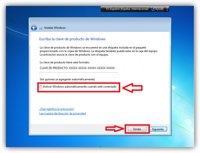 Paso 13 Insertar Clave de Instalación de Windows 7 (2)